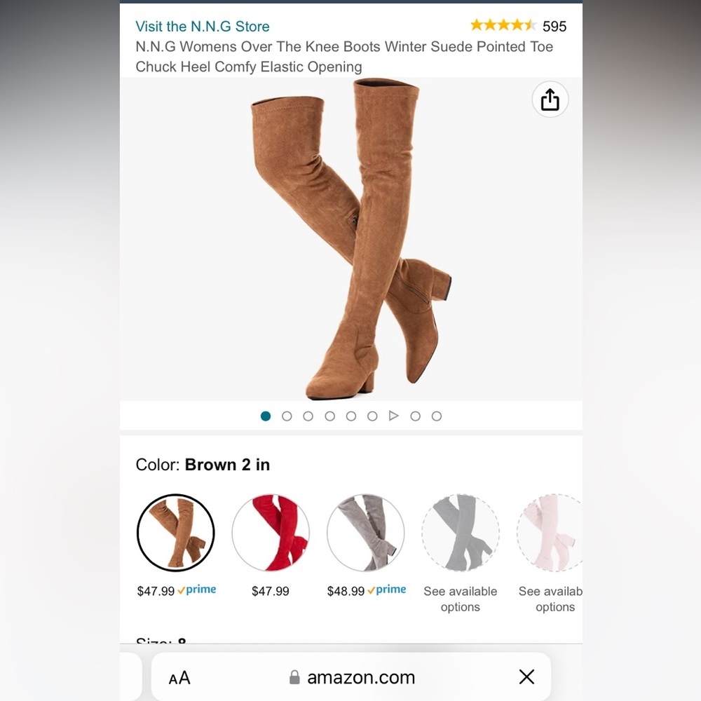 Tan suede over the knee boot